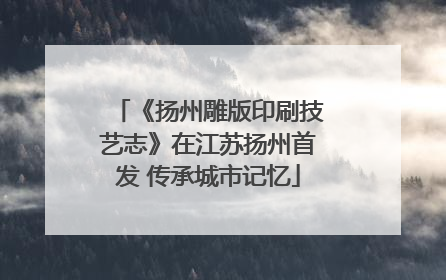《扬州雕版印刷技艺志》在江苏扬州首发 传承城市记忆