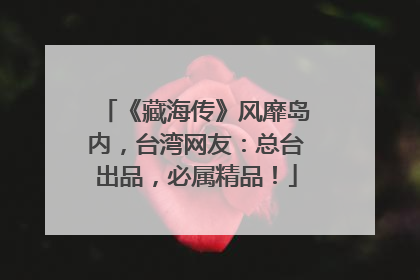 《藏海传》风靡岛内，台湾网友：总台出品，必属精品！