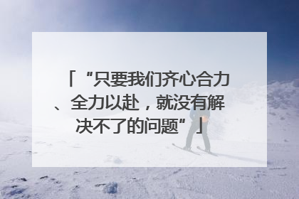 “只要我们齐心合力、全力以赴，就没有解决不了的问题”