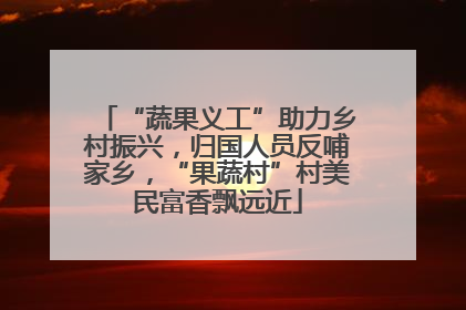 “蔬果义工”助力乡村振兴，归国人员反哺家乡，“果蔬村”村美民富香飘远近