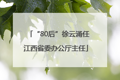 “80后”徐云涌任江西省委办公厅主任