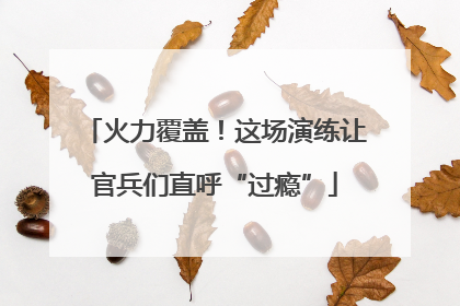 火力覆盖！这场演练让官兵们直呼“过瘾”