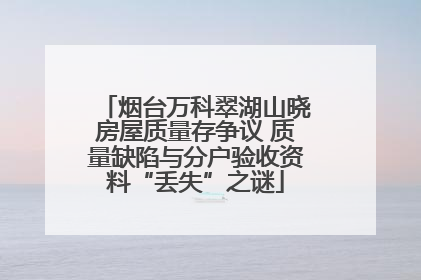 烟台万科翠湖山晓房屋质量存争议 质量缺陷与分户验收资料“丢失”之谜