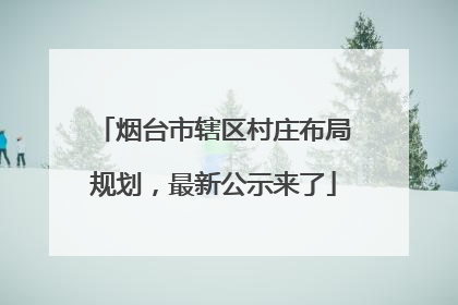 烟台市辖区村庄布局规划，最新公示来了