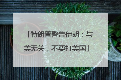 特朗普警告伊朗：与美无关，不要打美国