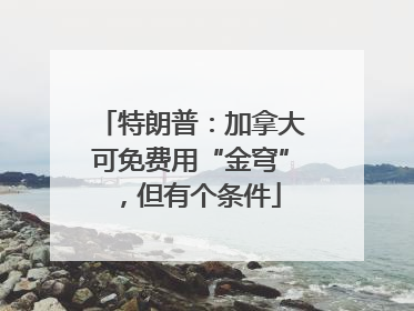 特朗普：加拿大可免费用“金穹”，但有个条件