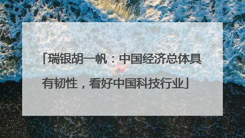 瑞银胡一帆：中国经济总体具有韧性，看好中国科技行业