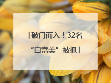 破门而入！32名“白富美”被抓