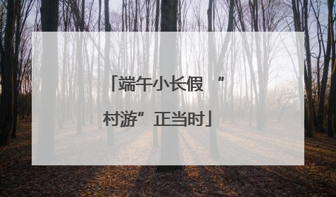 端午小长假 “村游”正当时