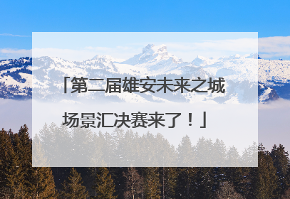 第二届雄安未来之城场景汇决赛来了！