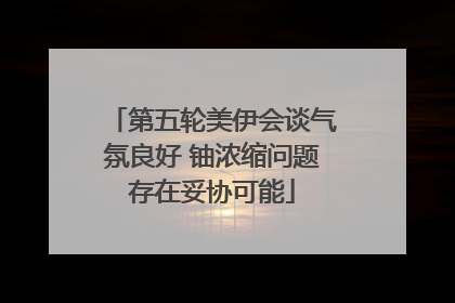 第五轮美伊会谈气氛良好 铀浓缩问题存在妥协可能