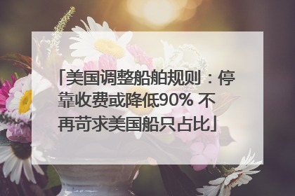 美国调整船舶规则：停靠收费或降低90% 不再苛求美国船只占比