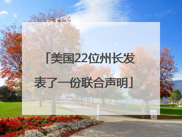 美国22位州长发表了一份联合声明