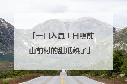 一口入夏！日照前山前村的甜瓜熟了