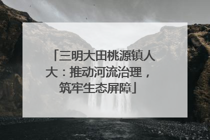 三明大田桃源镇人大：推动河流治理，筑牢生态屏障