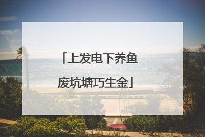 上发电下养鱼 废坑塘巧生金