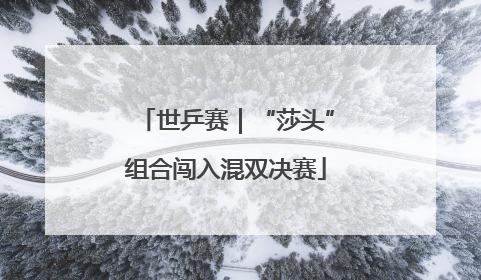 世乒赛｜“莎头”组合闯入混双决赛