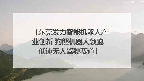东莞发力智能机器人产业创新 狗熊机器人领跑低速无人驾驶赛道