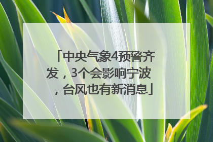 中央气象4预警齐发，3个会影响宁波，台风也有新消息