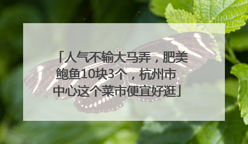 人气不输大马弄，肥美鲍鱼10块3个，杭州市中心这个菜市便宜好逛