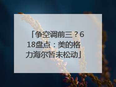 争空调前三？618盘点：美的格力海尔暂未松动