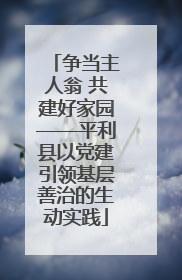 争当主人翁 共建好家园——平利县以党建引领基层善治的生动实践
