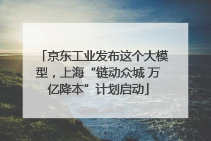 京东工业发布这个大模型，上海“链动众城 万亿降本”计划启动