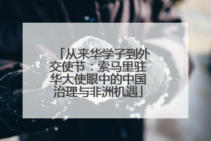 从来华学子到外交使节：索马里驻华大使眼中的中国治理与非洲机遇