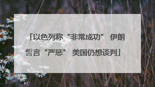 以色列称“非常成功” 伊朗誓言“严惩” 美国仍想谈判