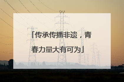 传承传播非遗，青春力量大有可为
