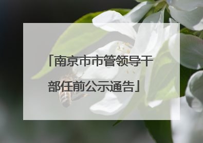 南京市市管领导干部任前公示通告