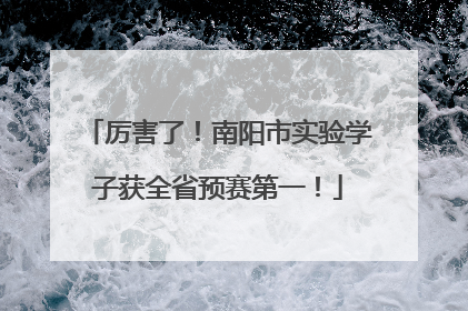 厉害了！南阳市实验学子获全省预赛第一！