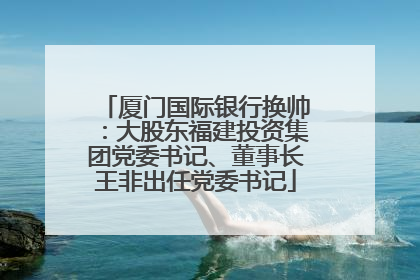 厦门国际银行换帅：大股东福建投资集团党委书记、董事长王非出任党委书记