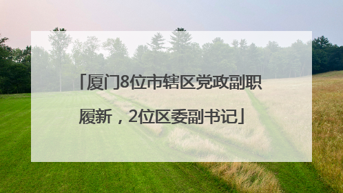 厦门8位市辖区党政副职履新，2位区委副书记