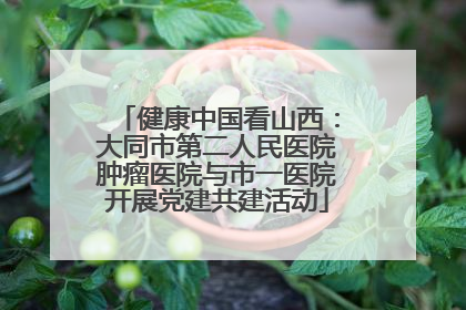 健康中国看山西：大同市第二人民医院肿瘤医院与市一医院开展党建共建活动
