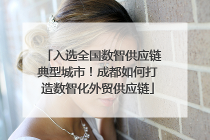 入选全国数智供应链典型城市！成都如何打造数智化外贸供应链