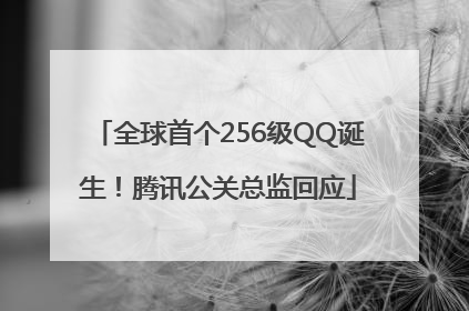 全球首个256级QQ诞生！腾讯公关总监回应