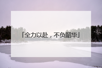 全力以赴，不负韶华