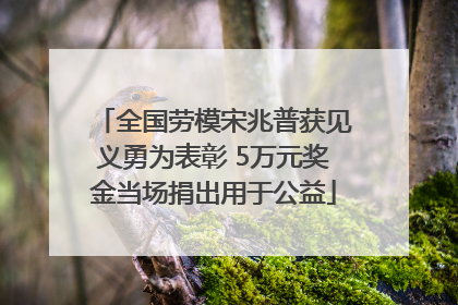 全国劳模宋兆普获见义勇为表彰 5万元奖金当场捐出用于公益