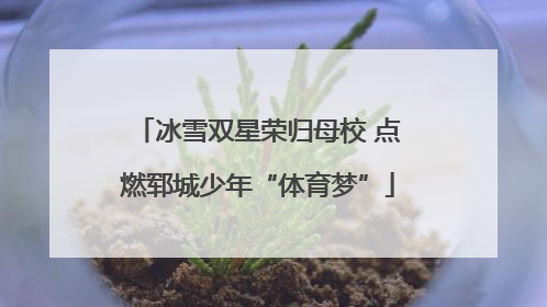 冰雪双星荣归母校 点燃郓城少年“体育梦”