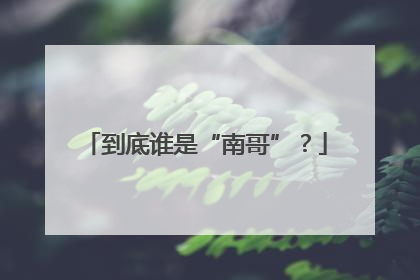 到底谁是“南哥”？