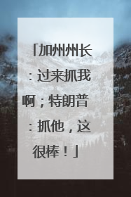加州州长：过来抓我啊；特朗普：抓他，这很棒！