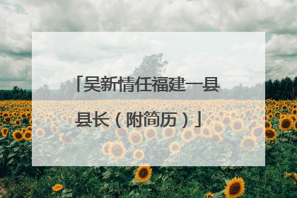 吴新情任福建一县县长（附简历）