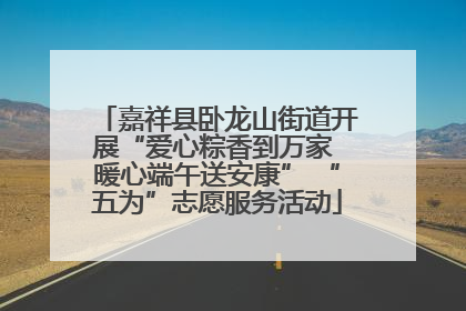 嘉祥县卧龙山街道开展“爱心粽香到万家 暖心端午送安康” “五为”志愿服务活动