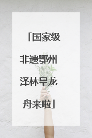 国家级非遗鄂州泽林旱龙舟来啦