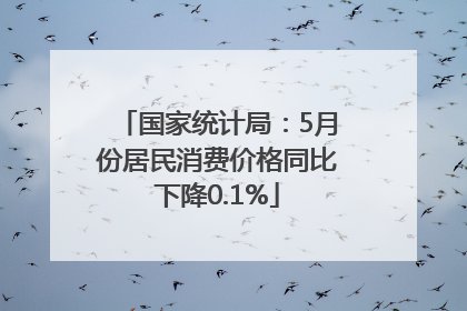 国家统计局：5月份居民消费价格同比下降0.1%