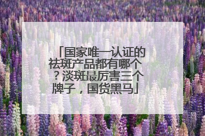 国家唯一认证的祛斑产品都有哪个？淡斑最厉害三个牌子，国货黑马