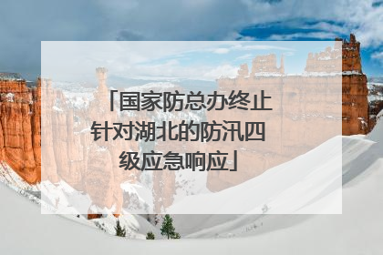 国家防总办终止针对湖北的防汛四级应急响应