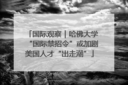 国际观察｜哈佛大学“国际禁招令”或加剧美国人才“出走潮”