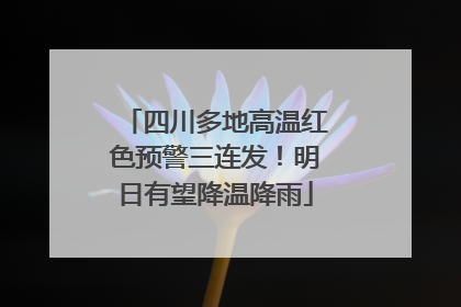 四川多地高温红色预警三连发！明日有望降温降雨